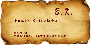 Bendik Krisztofer névjegykártya