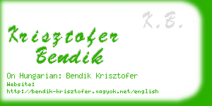 krisztofer bendik business card